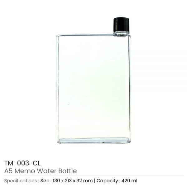 A5 Memo Water Bottles Transparent