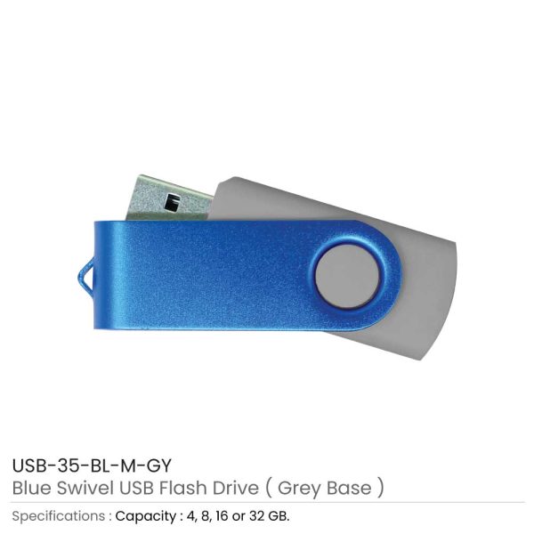 Blue Swivel USB - Grey Case