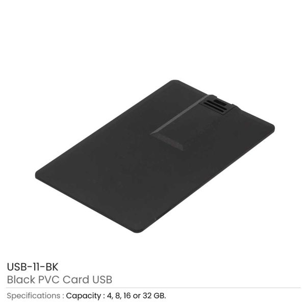 Card Shaped USB Flash Drives Black