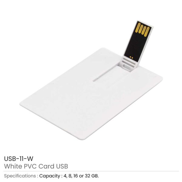 Card Shaped USB Flash Drives White