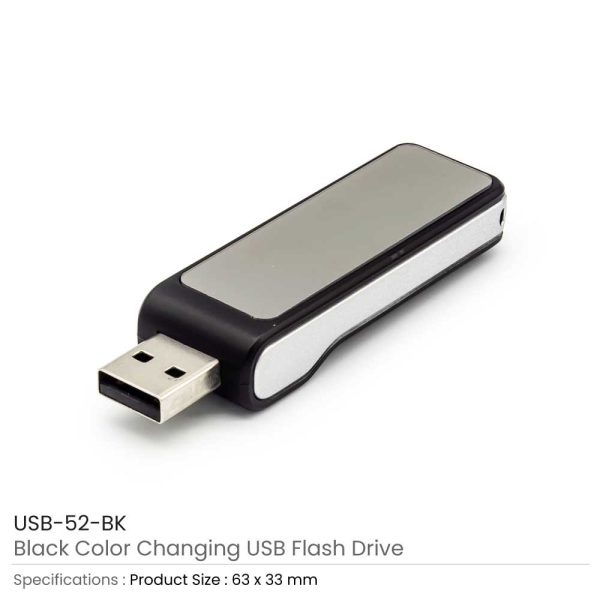Color Changing Logo USB Black