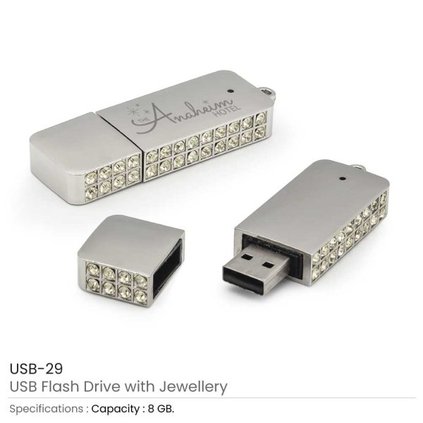 USB with Crystal studded