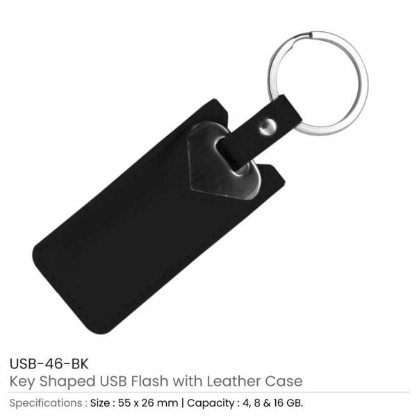 Key Shaped USB with Black Leather Case