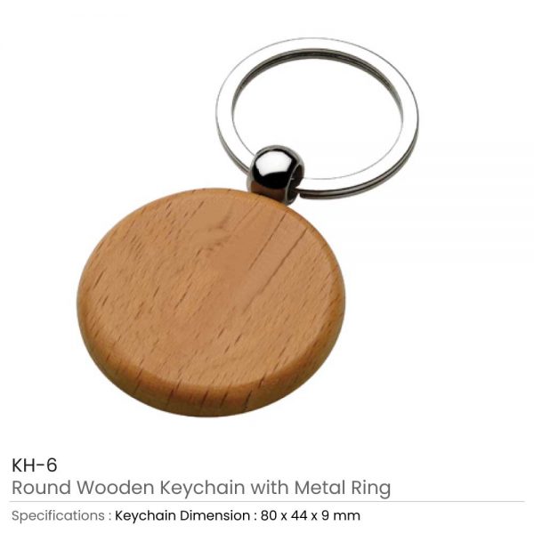 Round Wooden Keychains