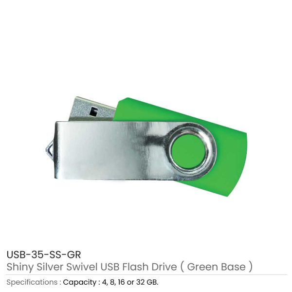 Swivel USB Flash - Green