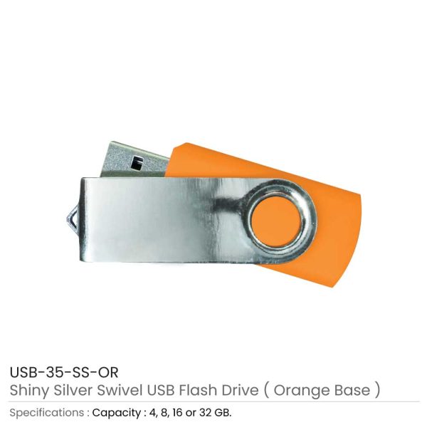 Swivel USB Flash - Orange