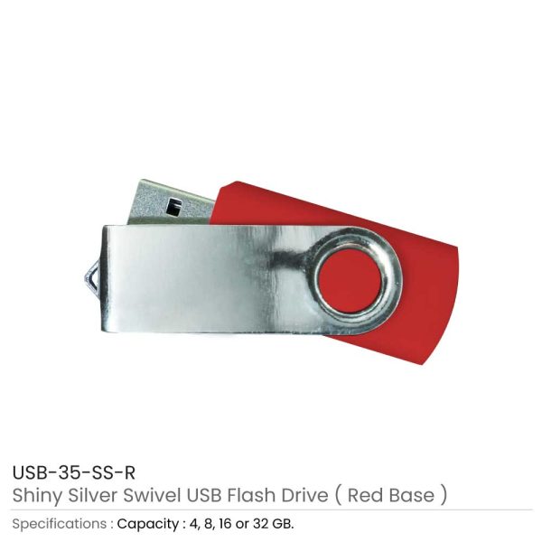 Swivel USB Flash - Red