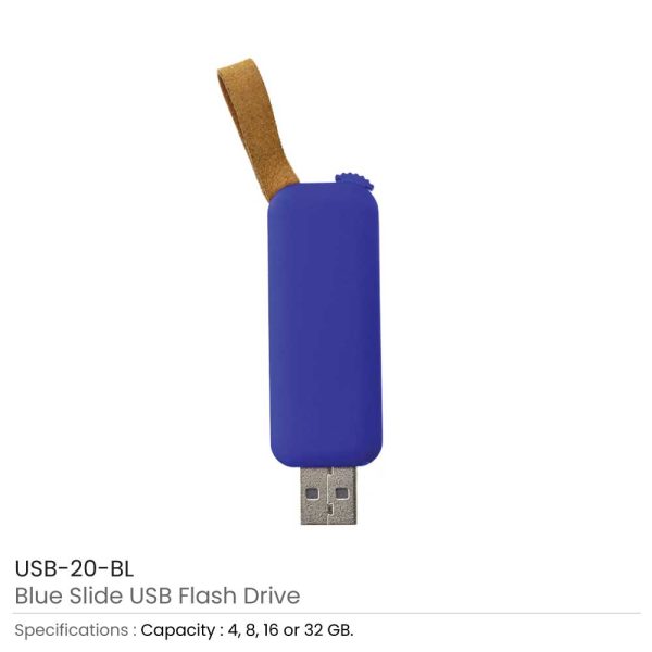 Slide Button Flash Drives USB-20-BL