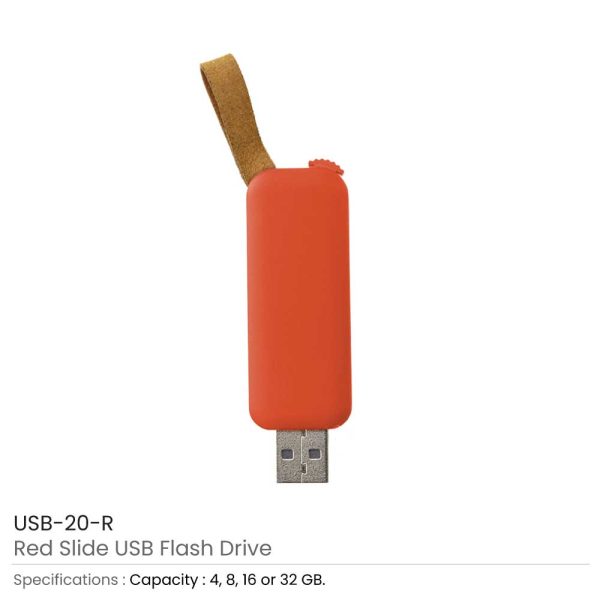 Slide Button Flash Drives USB-20-R