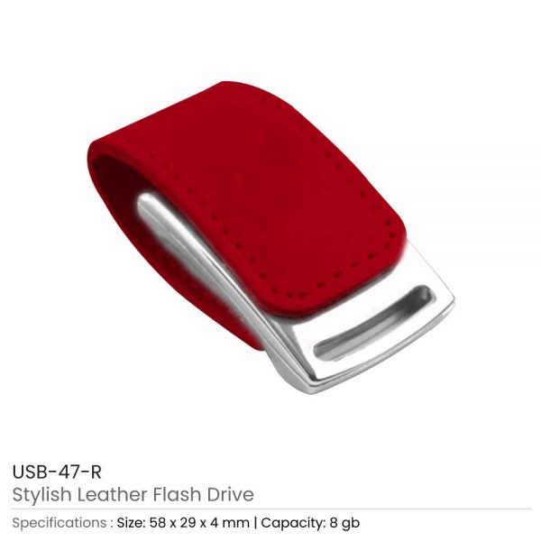 Stylish Leather USB Red