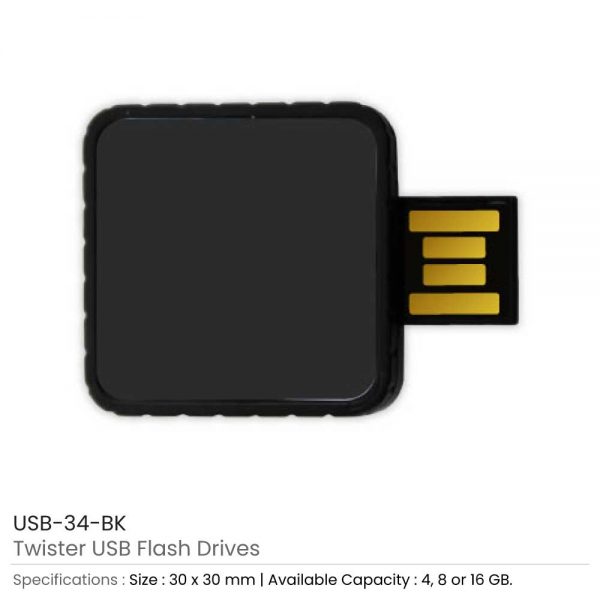 Twister USB Flash Drives Black
