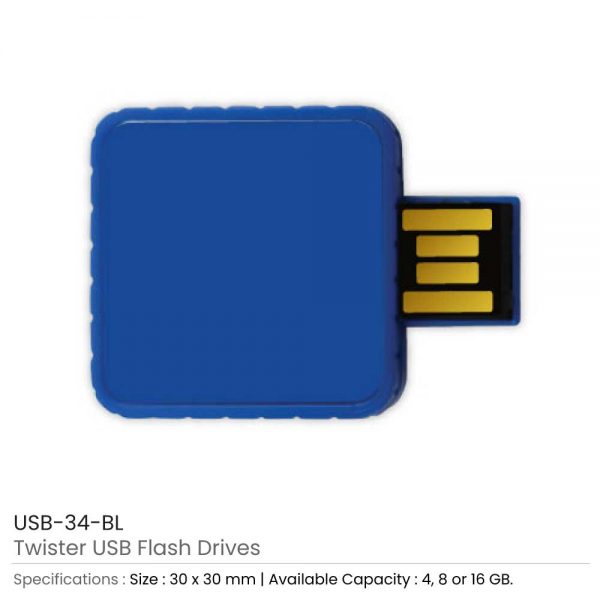 Twister USB Flash Drives Blue
