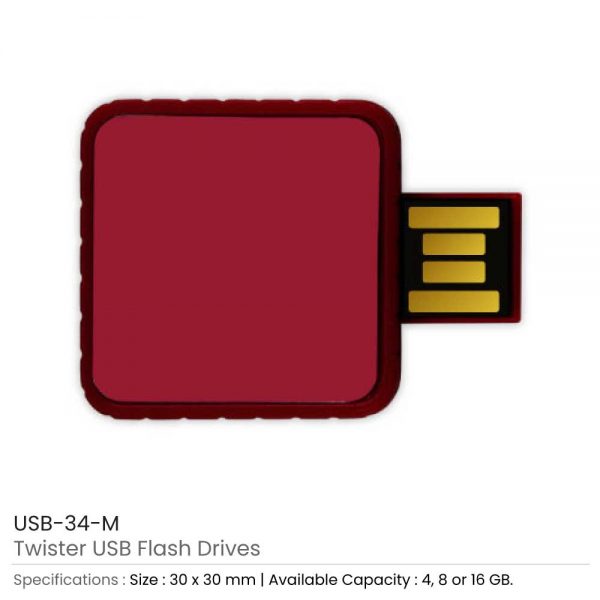 Twister USB Flash Drives Maroon