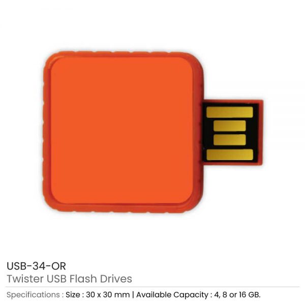 Twister USB Flash Drives Orange