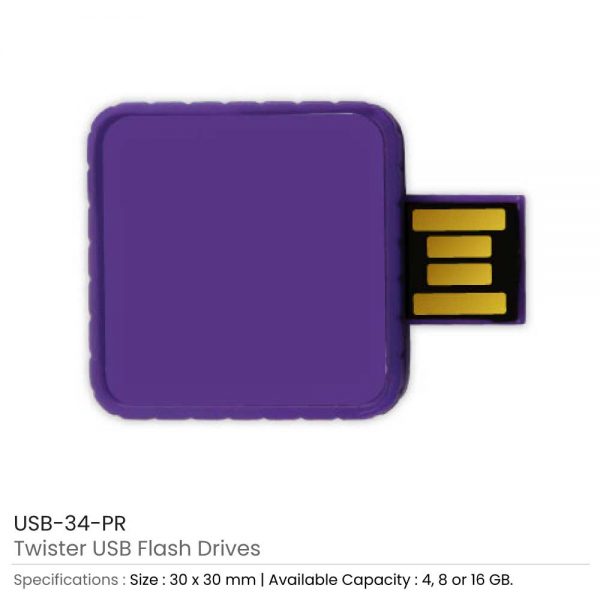 Twister USB Flash Drives Purple