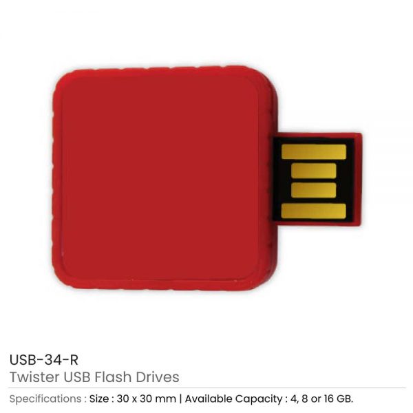 Twister USB Flash Drives Red