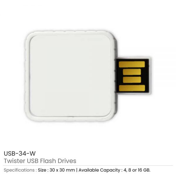 Twister USB Flash Drives White