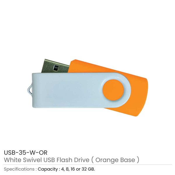 Swivel USB Drives - Orange