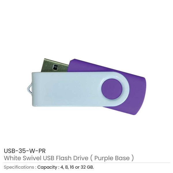 Swivel USB Drives - Purple