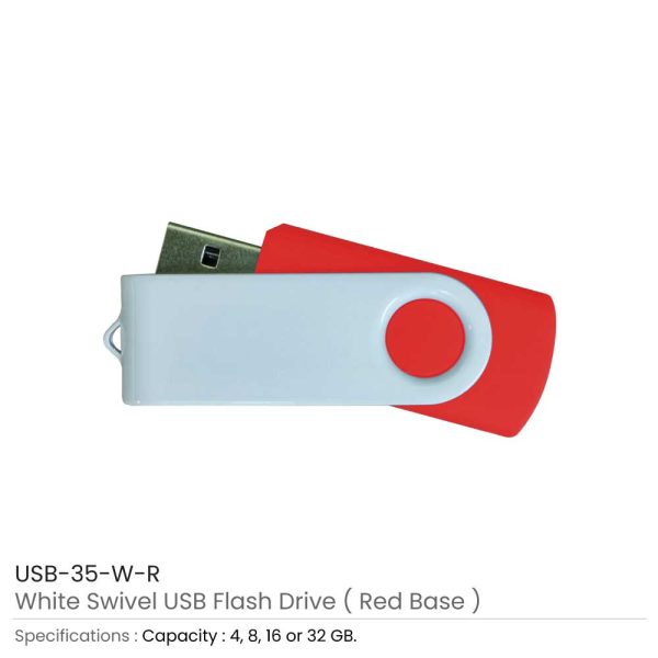 Swivel USB Drives - Red