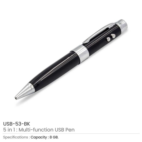 Black 5 in 1 USB Pen
