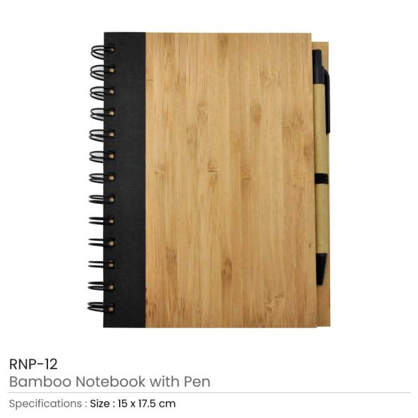 Promotional Bamboo Notebook with Pen
