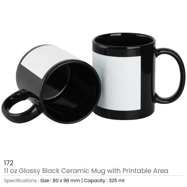Black Ceramic Mugs 172