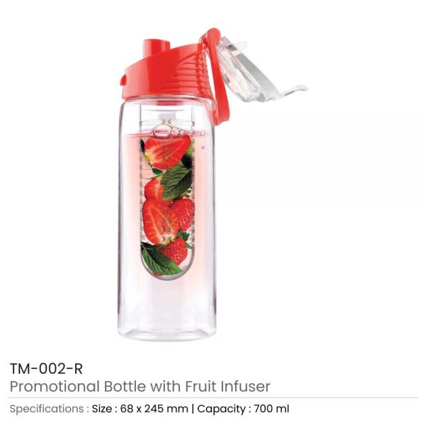 Water Bottle with Fruit Infuser Red