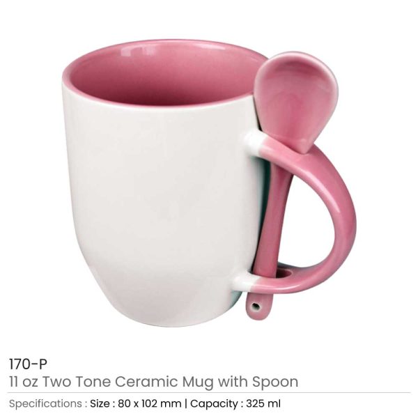 Ceramic Mugs with Spoon 170-P