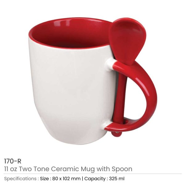 Ceramic Mugs with Spoon 170-R