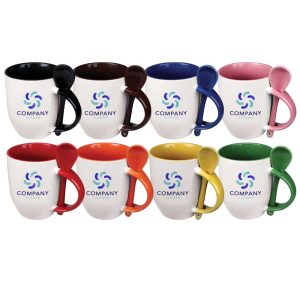 Branding Ceramic Mugs with Spoon 170