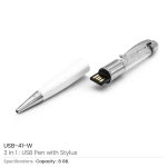 Pen with Crystal & Stylus