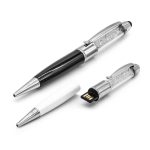 Metal Pen with Crystal & Stylus