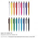 Dot-Pens-with-Transparent-Clip-MAX-D1-GOM-30-allcolors