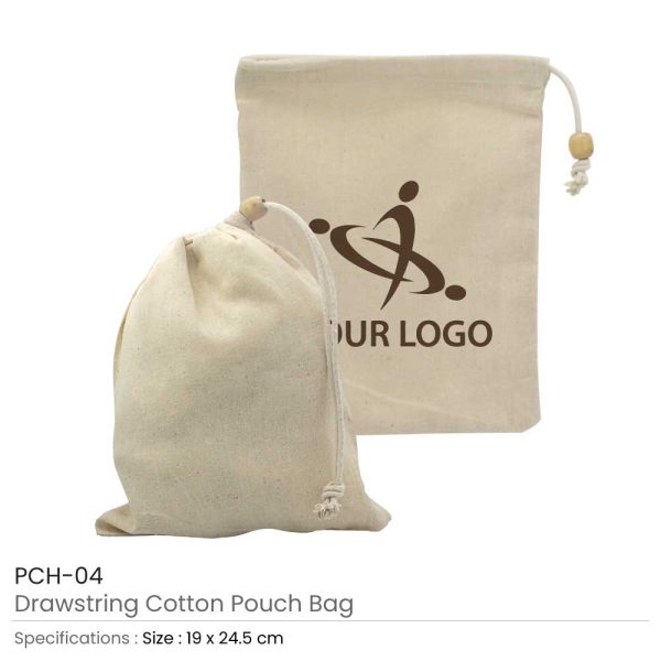 Cotton Pouch with Drawstring