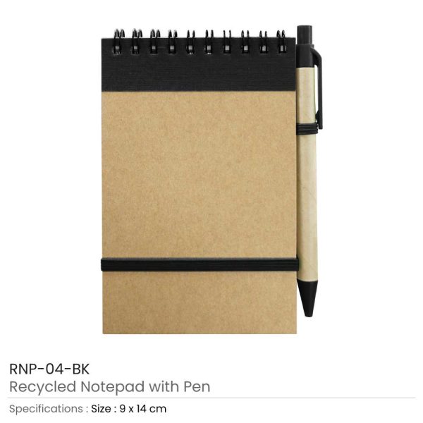 Notepads with Pen - Black
