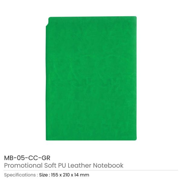 Green PU Leather Notebooks