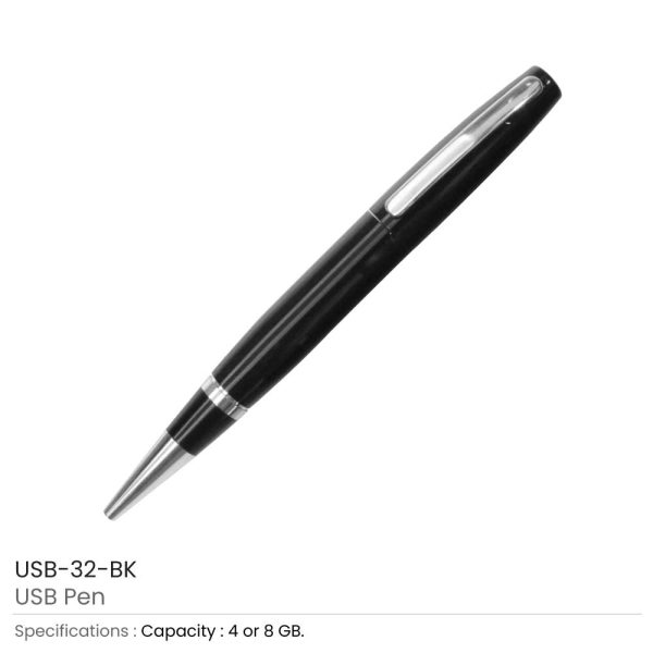 Promotional Metal USB Pen Black