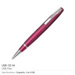 Promotional Metal USB Pen Maroon