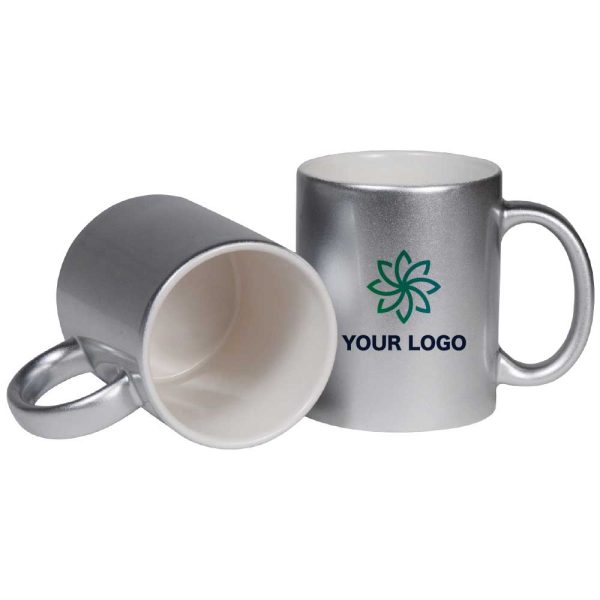 Branding Silver Ceramic Mugs 175-S