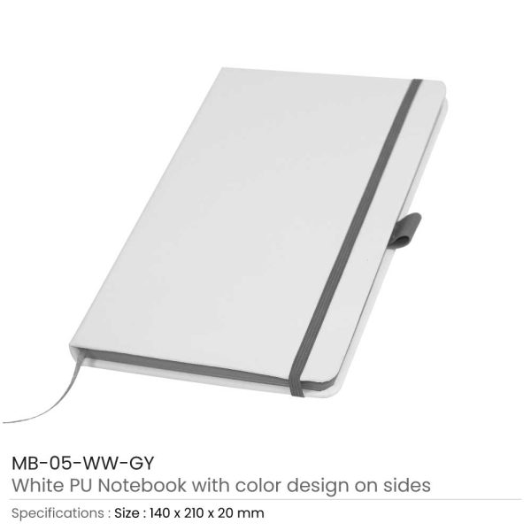 White PU Leather Notebooks