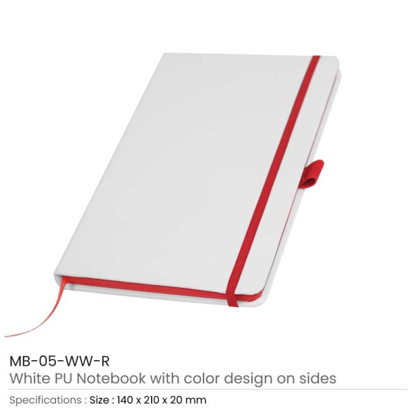 White PU Leather Notebooks