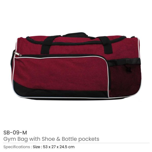 Gym Bag with Shoe and Bottle-Pockets SB-09-M
