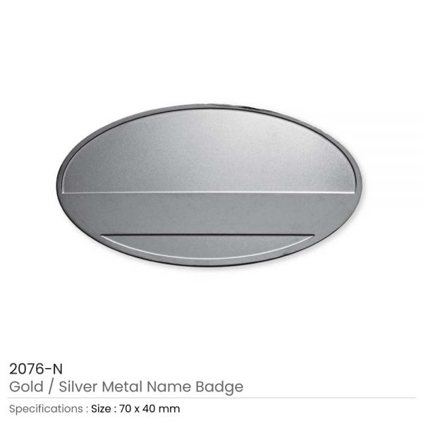 Metal Name Badges Silver