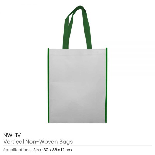 Non Woven Bags Green and White