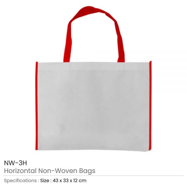 Non-woven Bags White and Red