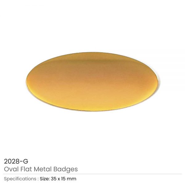 Gold Oval Shape Flat Logo Badges