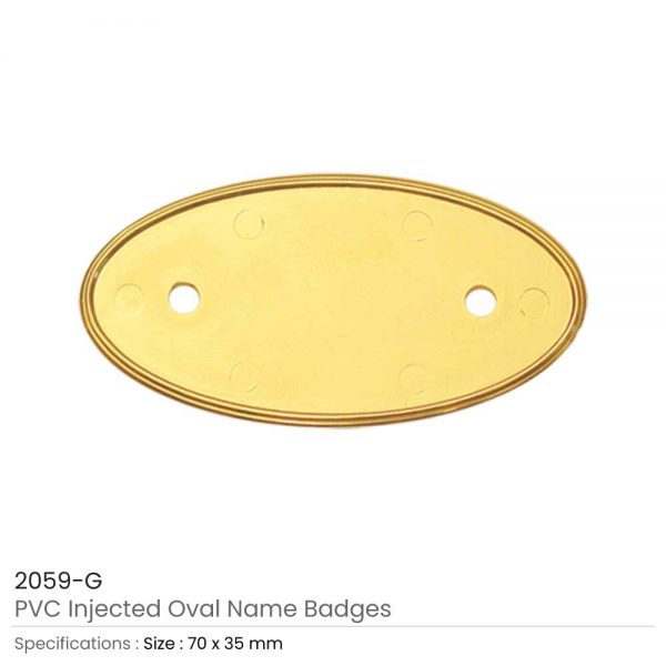 PVC Injected Oval Badges Gold