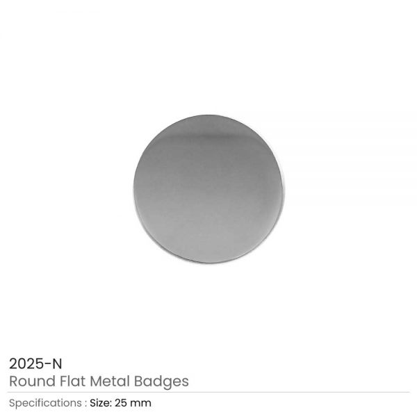 Round Shape Flat Logo Badges Silver