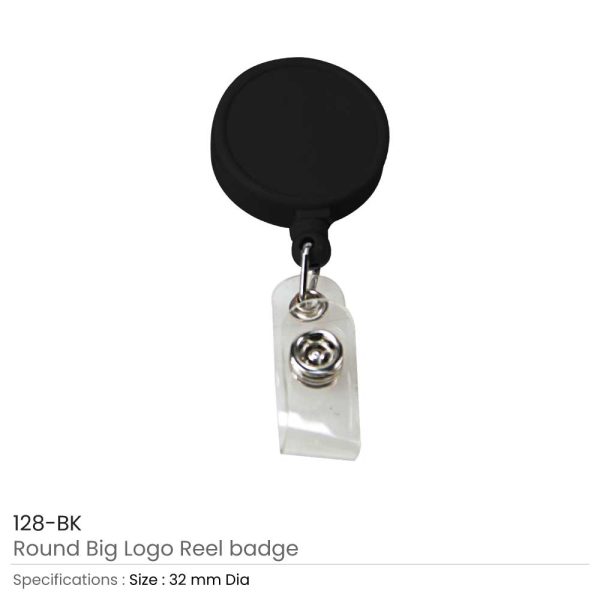 Round Logo Reel Badge Black